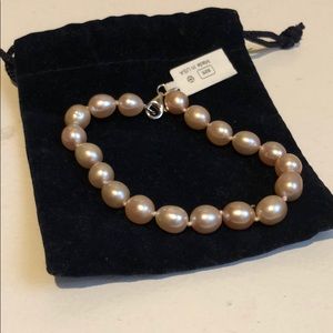 New with tags freshwater pink pearl bracelet